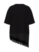 Langes Shirt "gldHELGA" mit Spitze in Black