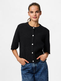 Kurzer Cardigan "gldSILLY" in schwarz