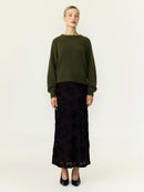 Kuscheliger Pullover "gldJOHI" in Tannengrün mit Alpaka