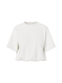 Cropped-Top "gldINA" in Cloud Dancer