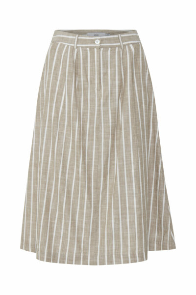 Leinenlook-Rock &quot;gldGRY&quot; mit Streifen