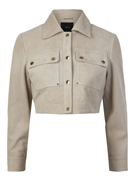 Gecroppte Wildlederjacke "gldANNA" in beige