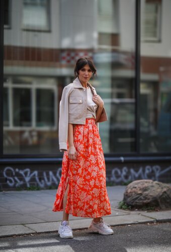 Gecroppte Wildlederjacke "gldANNA" in beige