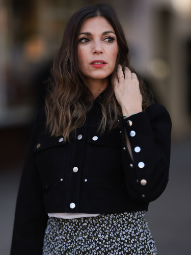 Gecroppte Wildlederjacke &quot;gldANNA&quot; in schwarz