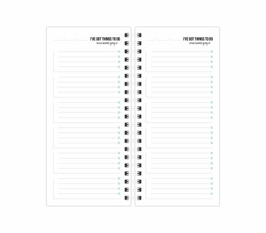 Notebook &quot;gldIVE GOT THINGS TO DO&quot; in schwarz