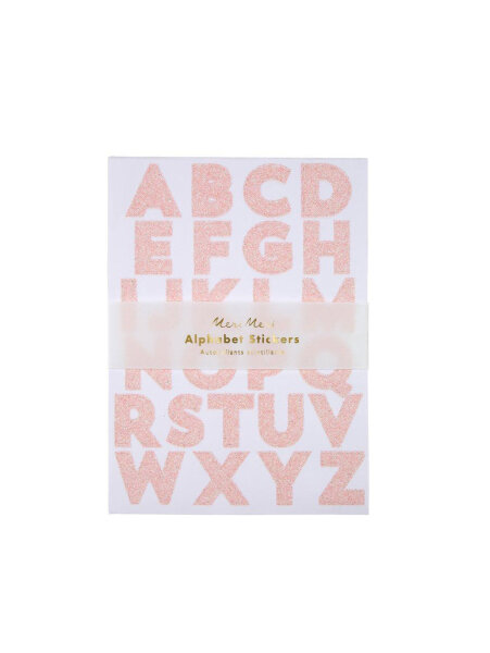 Glitzer-Stickers &quot;ABC&quot; in peach