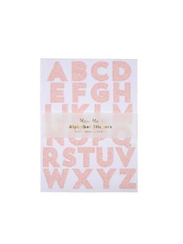 Glitzer-Stickers "ABC" in peach