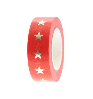 Washi-Tape &quot;gldGOLDEN STAR&quot; in rot