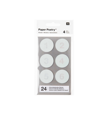 Mintfarbene Sticker &quot;gldTWENTY-FOUR&quot;  f&uuml;r den Adventskalender