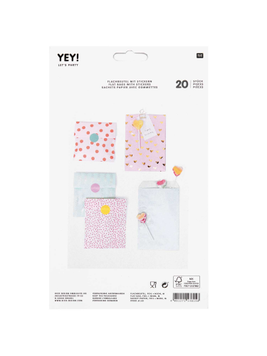 Papiert&uuml;tchen &ldquo;gldLOVE&rdquo; mit s&uuml;&szlig;en Mustern in verschiedenen Farben