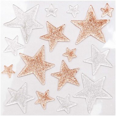 Gelsticker &ldquo;Topstar&rdquo; in glitzergold &amp; silber