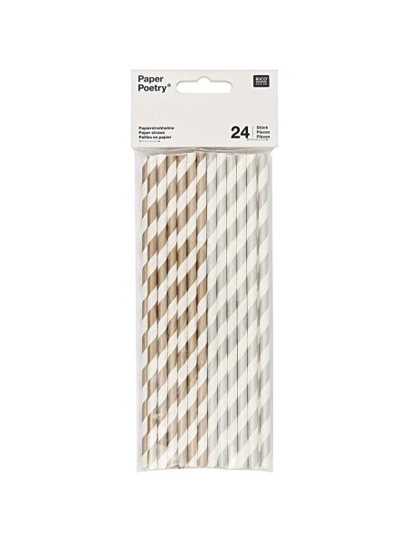 Gold-Silberne Strohhalme &ldquo;gldGOLDI&rdquo; aus Papier