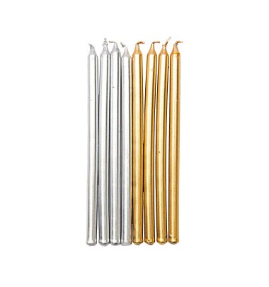 Kerzen &ldquo;Shine&rdquo; in gold &amp; silber