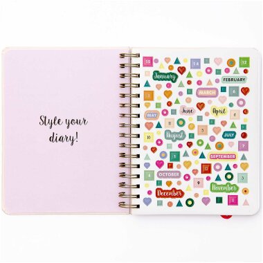 Notebook &amp; Planner &quot;gldGO FOR IT&rdquo; in rosa