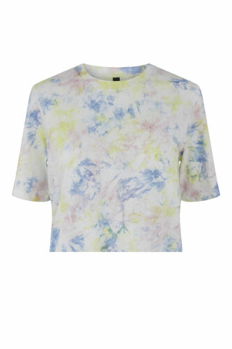 Gecropptes Batikshirt “gldGOLDIG” aus...