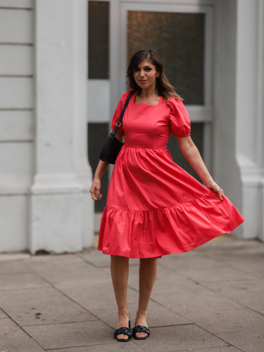 Kurzärmliges Kleid "gldSCOOPA" in rot