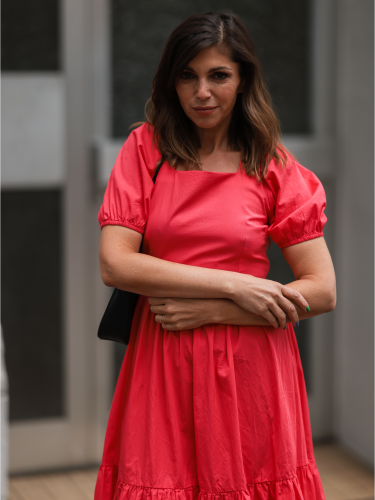 Kurz&auml;rmliges Kleid &quot;gldSCOOPA&quot; in rot
