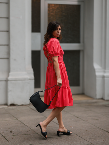 Kurz&auml;rmliges Kleid &quot;gldSCOOPA&quot; in rot