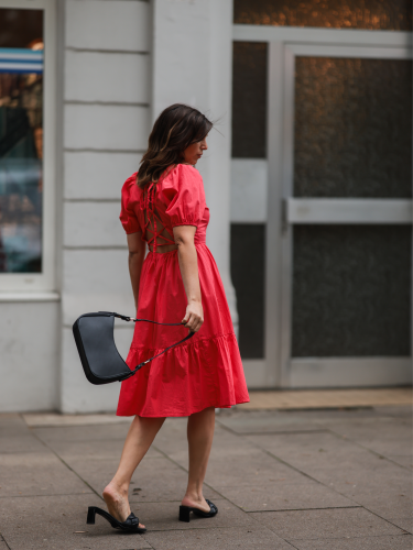 Kurz&auml;rmliges Kleid &quot;gldSCOOPA&quot; in rot