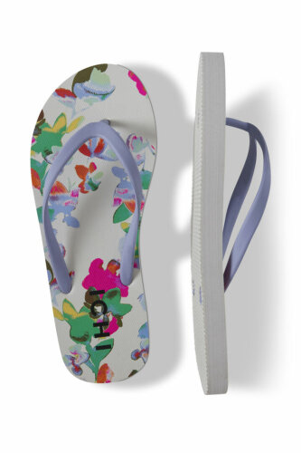 Zehentrenner Sandale &quot;gldWAVE&quot; mit Blumenmuster