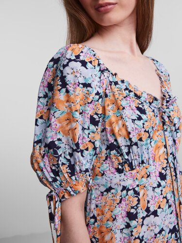 Blumenkleid "gldSEMMY" mit kurzen Puffärmeln