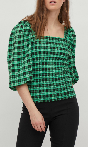 Gesmoktes Top mit Puff&auml;rmel &quot;gldQUIN&quot;