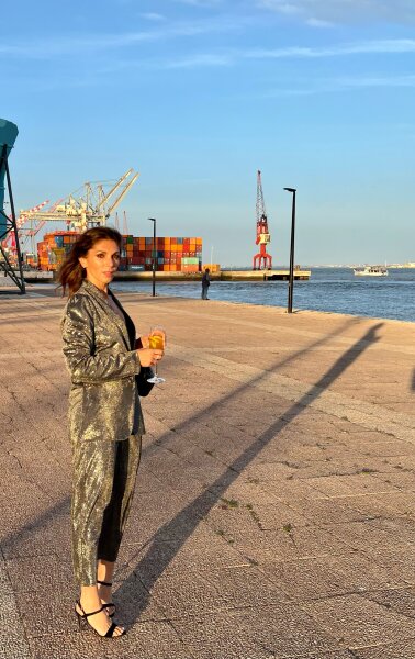 Gecroppte Hose &quot;gldFADORA&quot; in silber