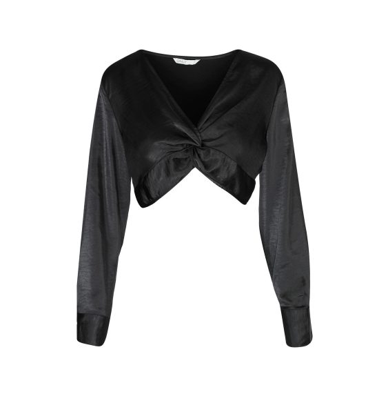 Croptop &quot;gldCOSMO&quot; in gl&auml;nzendem schwarz