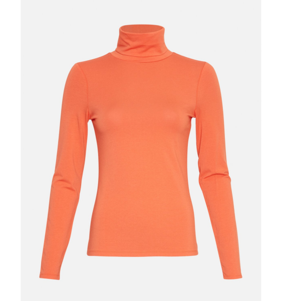 Lang&auml;rmliges Top mit Rollkragen &ldquo;gldOLIVIE&quot; in rot-orange