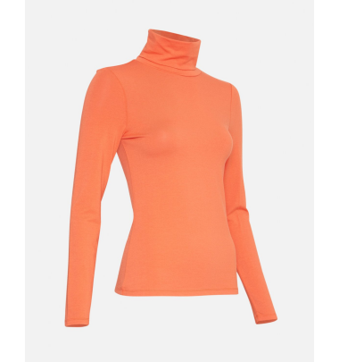 Lang&auml;rmliges Top mit Rollkragen &ldquo;gldOLIVIE&quot; in rot-orange