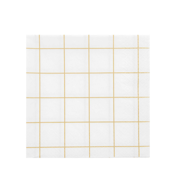 Servietten &quot;gldRASTER&quot; in wei&szlig;-gold