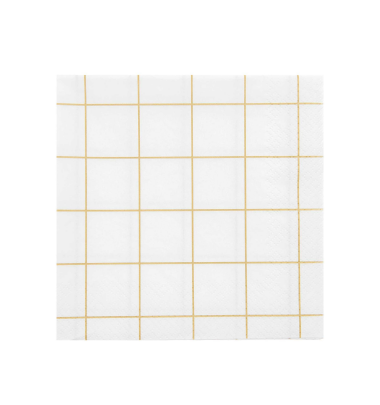 Servietten &quot;gldRASTER&quot; in wei&szlig;-gold