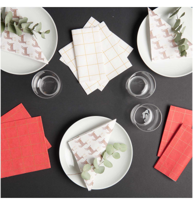 Servietten &quot;gldRASTER&quot; in wei&szlig;-gold