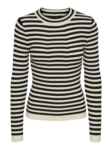 Lang&auml;rmliges geripptes Top &quot;gldCRISTA&quot; in schwarz-wei&szlig;