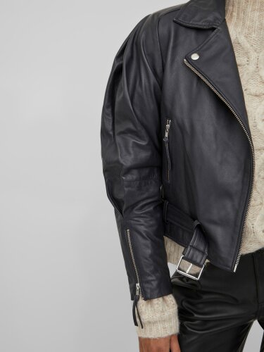 Biker-Lederjacke &ldquo;gldCAMELY&rdquo; in dunkelblau