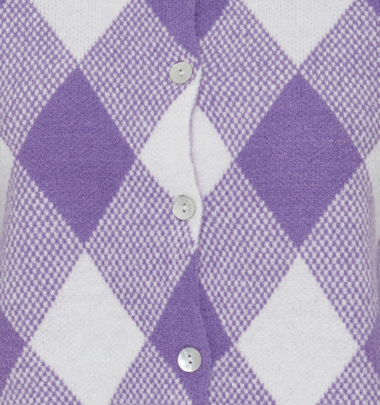 Strickjacke &quot;gldBRIELLE&quot; mit lila Karomuster