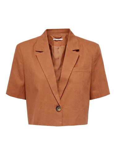 Kurzer Blazer "gldLUDOLINEN" in terrakotta