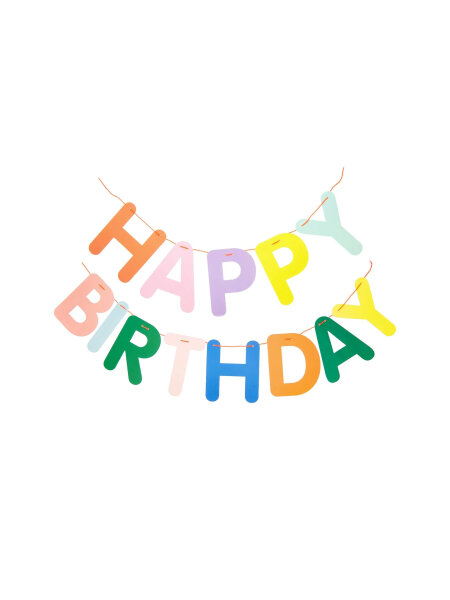 Girlande &quot;gldHAPPY BIRTHDAY&quot; in multicolor / neon