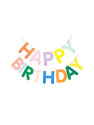 Girlande "gldHAPPY BIRTHDAY" in multicolor / neon
