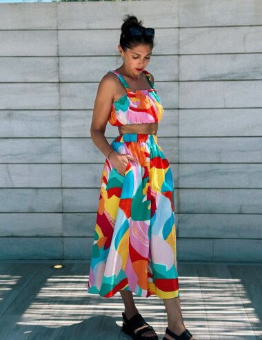 Midi-Rock &quot;gldRIMO&quot; mit buntem Print