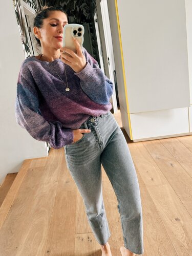 High Waist Jeans &quot;gldEMILY&quot; in grey