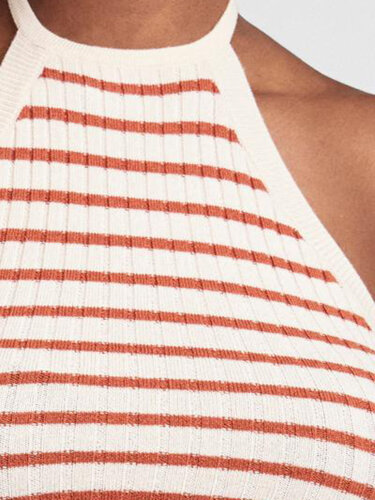 Neckholder-Top "gldPEPERGRINE" aus Rippstrick