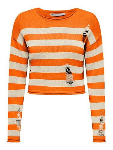 Crop Pulli &quot;gldMARLA&quot; in wei&szlig;/orange