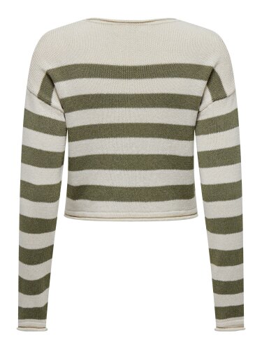 Crop Pulli &quot;gldMARLA&quot; in gr&uuml;n/wei&szlig;