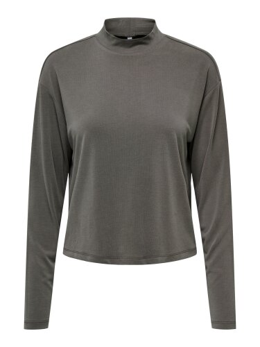 Langarmshirt "gldFREELIFE" aus Tencel in grau