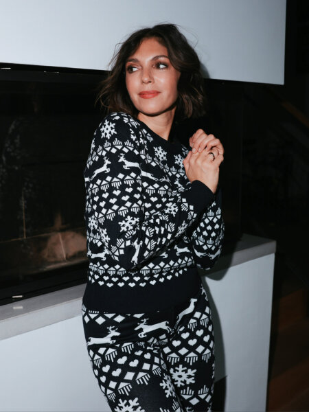 Weihnachtlicher Strickpullover &quot;gldXMAS SNOWFLAKE&quot; in blau