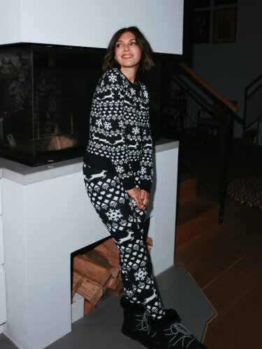 Weihnachtlicher Strickpullover &quot;gldXMAS SNOWFLAKE&quot; in blau