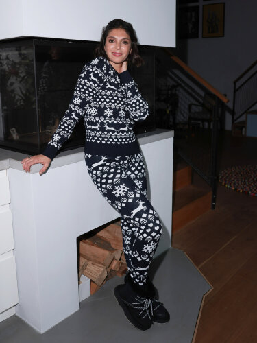 Weihnachtlicher Strickpullover &quot;gldXMAS SNOWFLAKE&quot; in blau