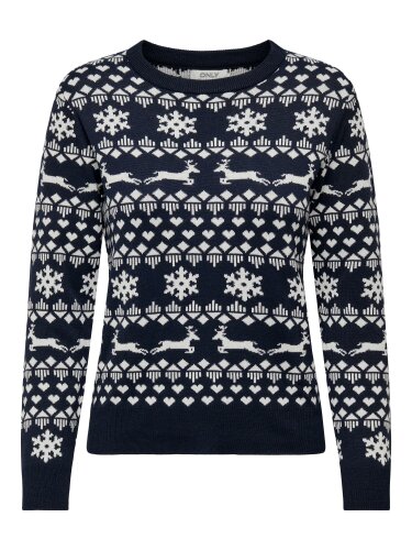 Weihnachtlicher Strickpullover &quot;gldXMAS SNOWFLAKE&quot; in blau