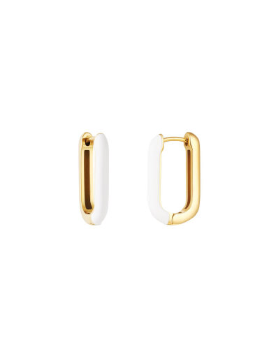 Rechteckige Ohrringe "gldJUNIE" weiß